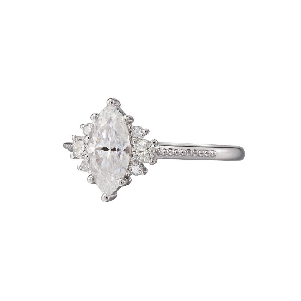 Marquise Cut Moissanite Ring - Brooklyn - Image 2