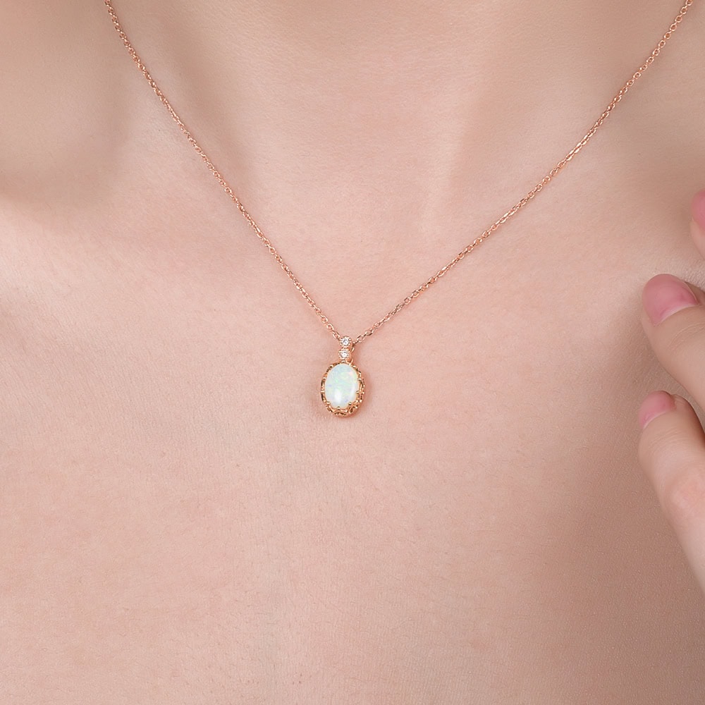Oval Australian Opal Necklace - Bliss - Image 3