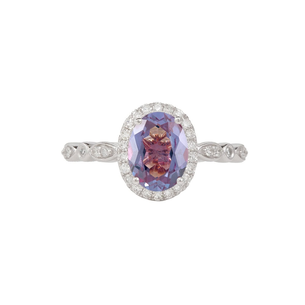 Oval Cut Alexandrite Halo Ring - Blakely