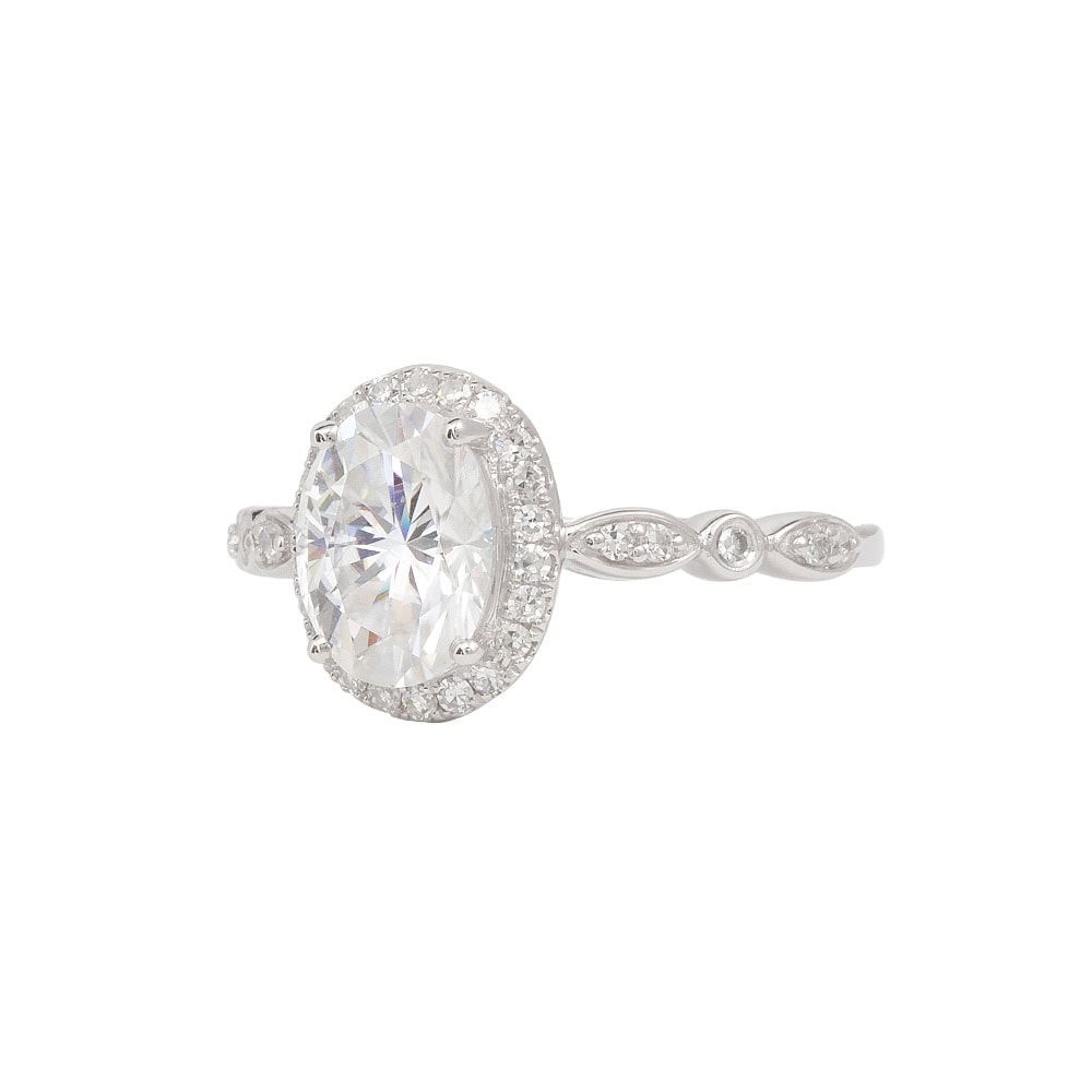 Oval Cut Moissanite Halo Ring - Piper - Image 2