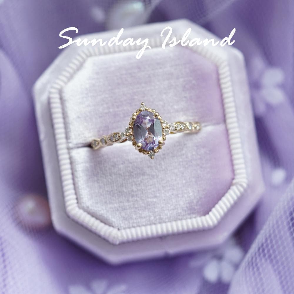 Oval Cut Vintage Alexandrite Ring - Scarlett - Image 3