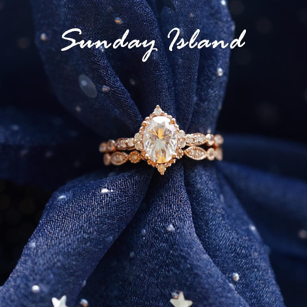 Oval Cut Vintage Moissanite Ring - Lina - Image 4