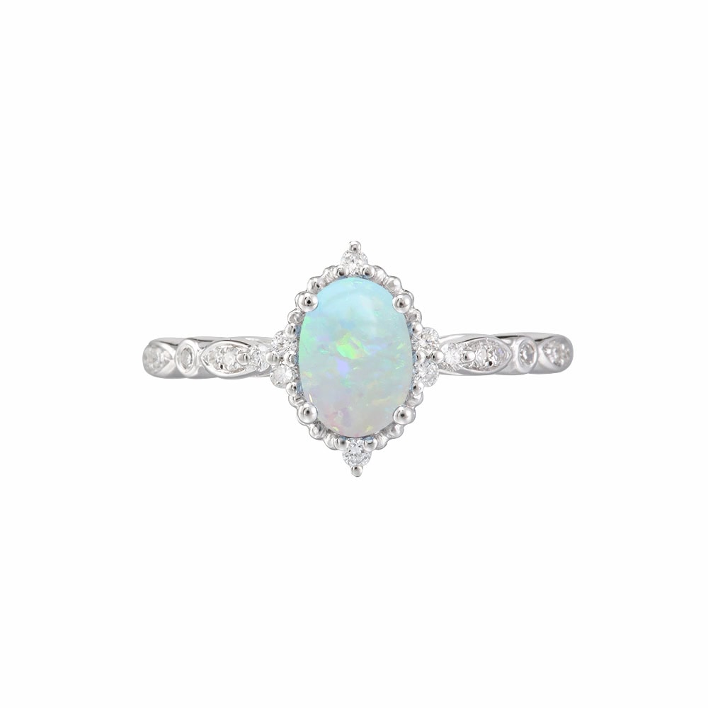 Oval Cut Vintage Opal Ring - Jane