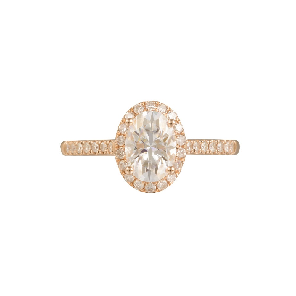 Oval Moissanite Halo Ring - Kinsley