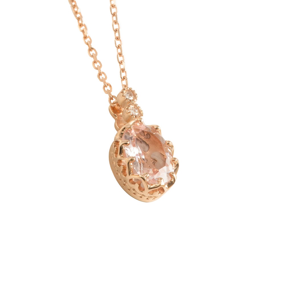 Oval Morganite Necklace - Bianca - Image 2
