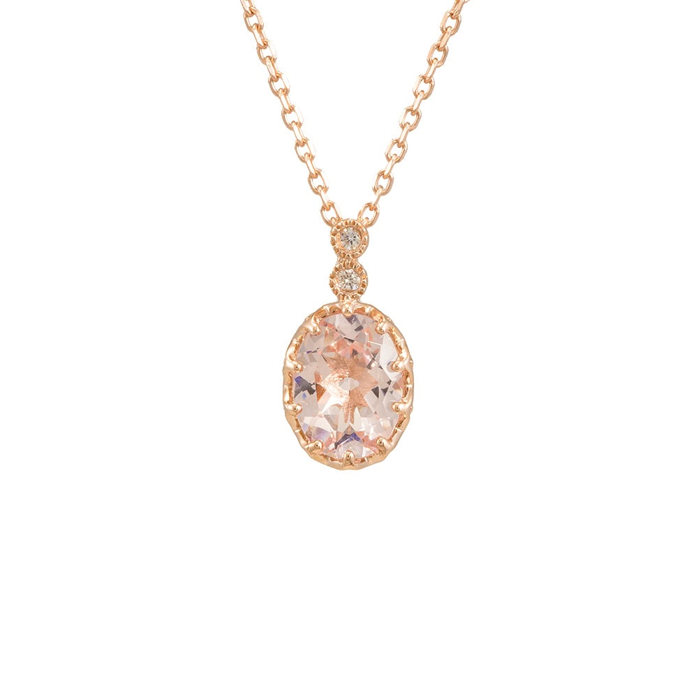 Oval Morganite Necklace - Bianca