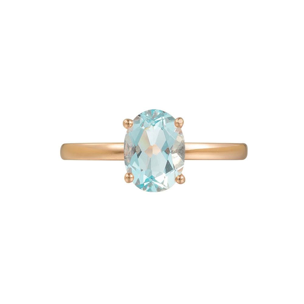 Solitaire Oval Aquamarine Ring - Nerissa