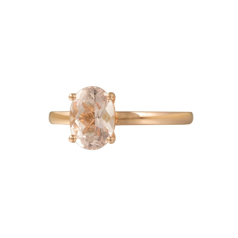Solitaire Oval Morganite Ring - Ida - Image 2