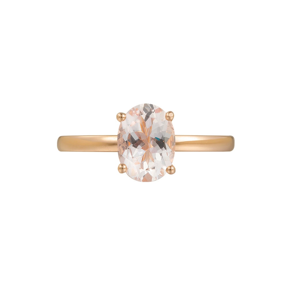 Solitaire Oval Morganite Ring - Ida