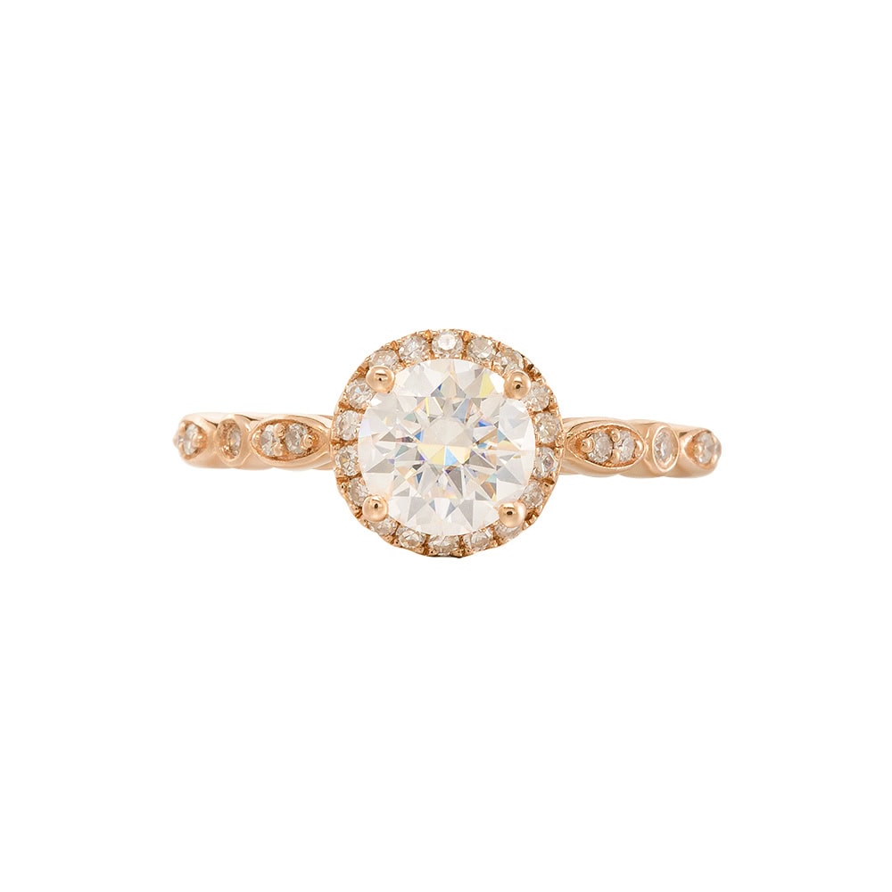 Vintage Moissanite Halo Ring – Quinn