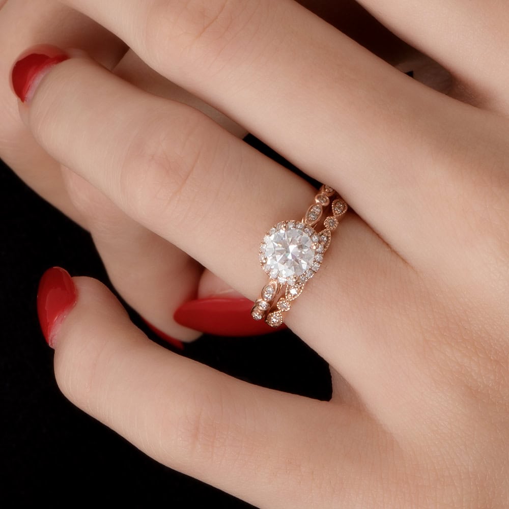 Vintage Aquamarine Halo Ring – Morgan - Image 6