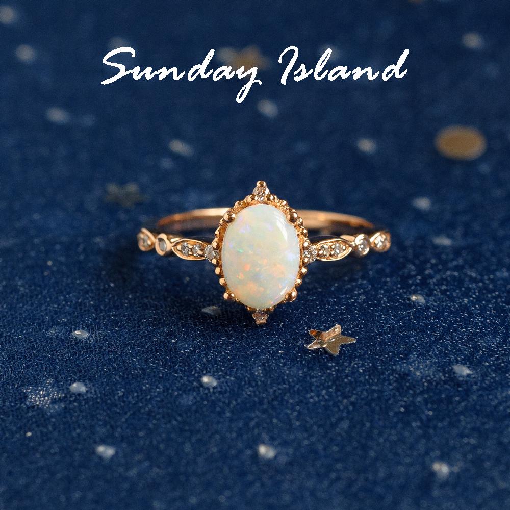Oval Australian Opal Ring - Marielle