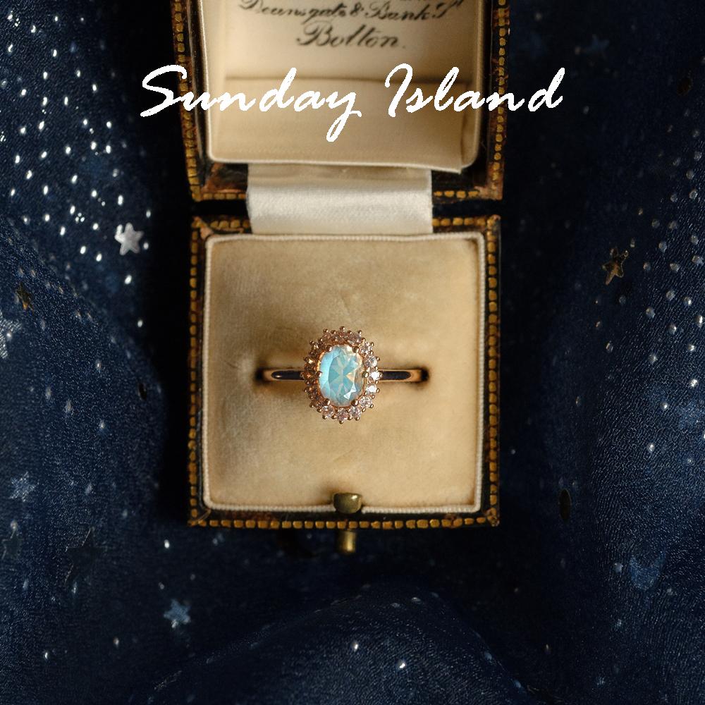 Oval Cut Halo Moonstone Ring - Alma - Image 2