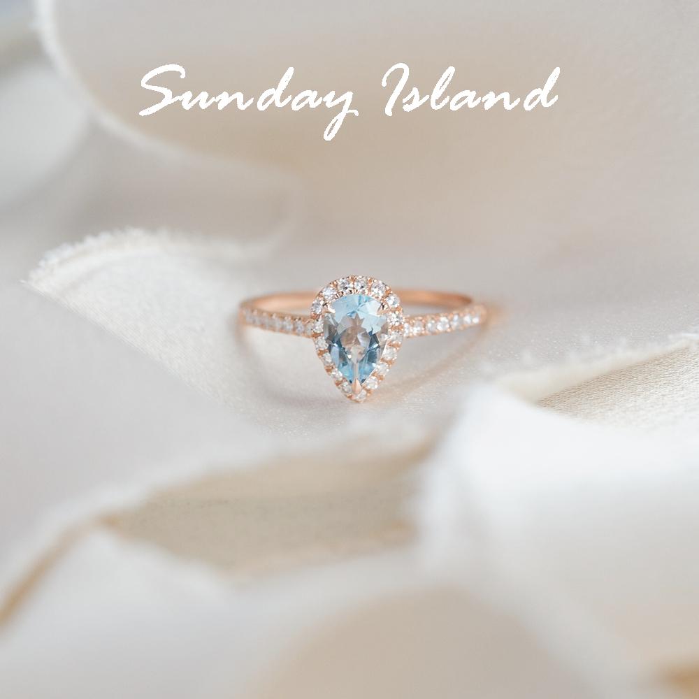 Pearcut Halo Aquamarine Ring – Astrid - Image 5