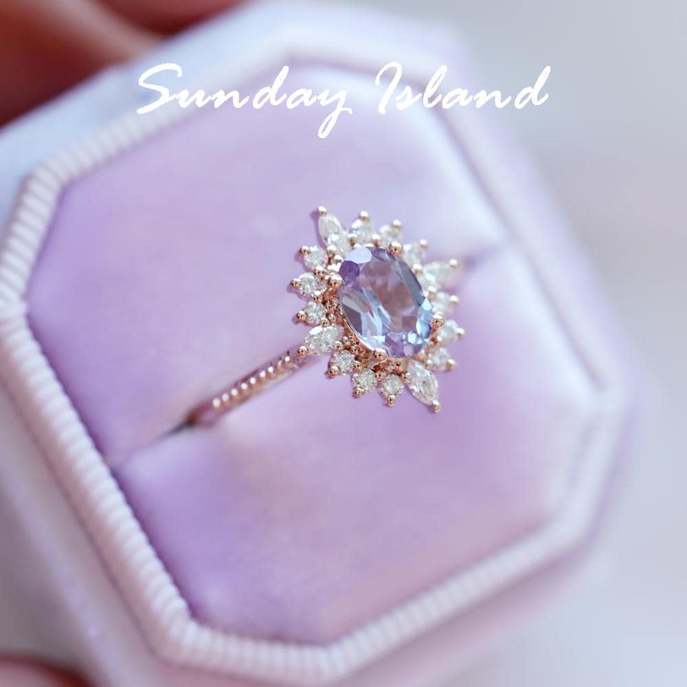 Art Deco Oval Alexandrite Ring - Stella - Image 2
