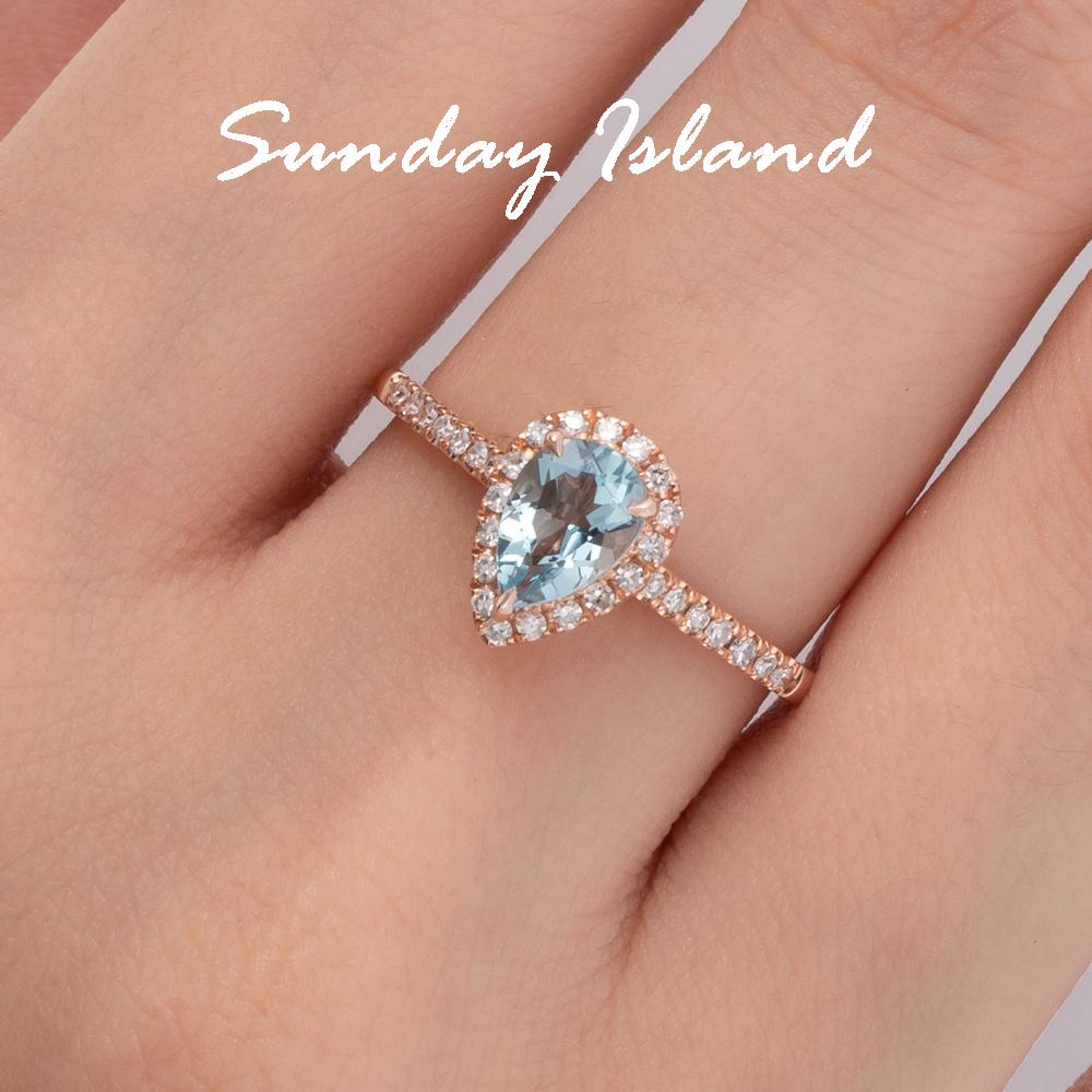 Pearcut Halo Aquamarine Ring – Astrid - Image 4