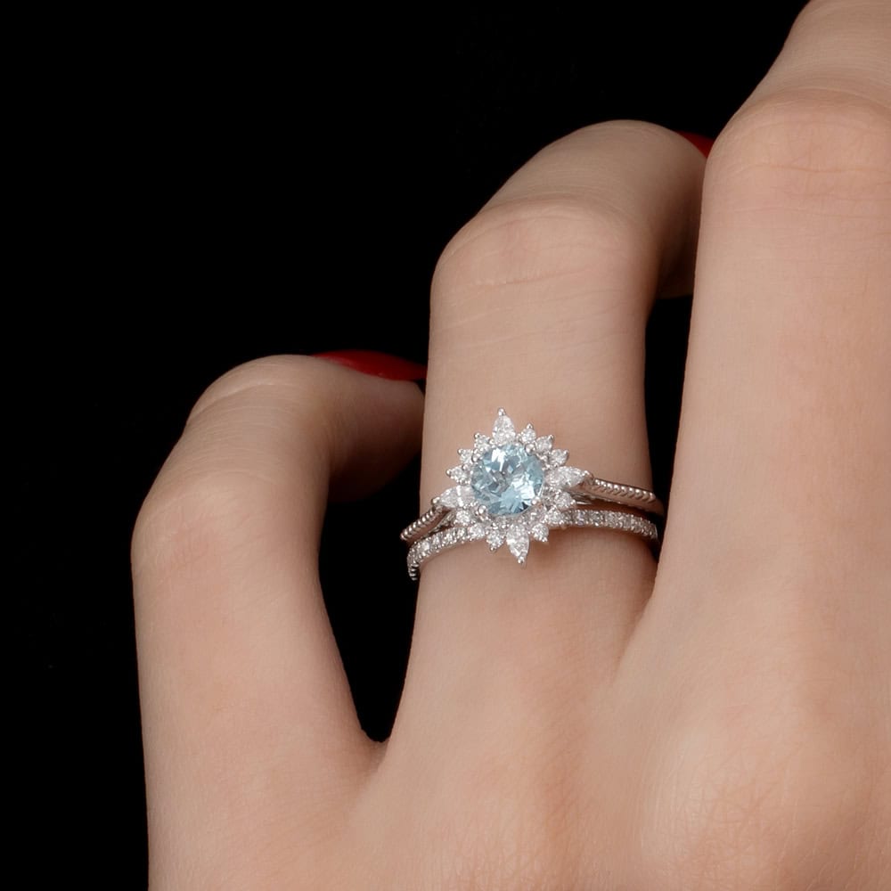 Art Deco Round Morganite Ring – Priscilla - Image 8