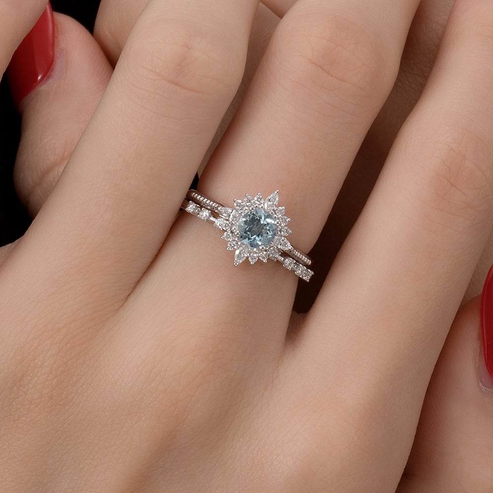 Art Deco Round Morganite Ring – Priscilla - Image 10