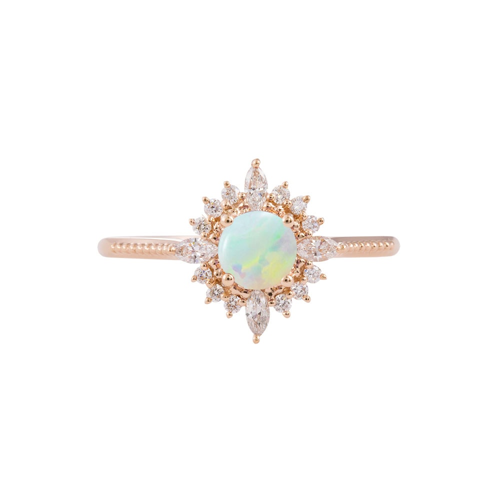 Art Deco Round Opal Ring – Mackenzie