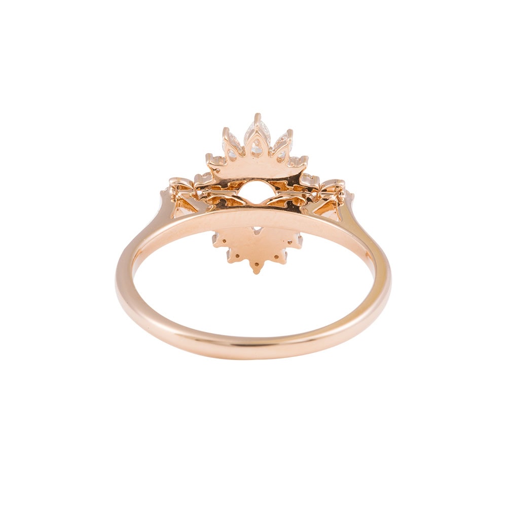 Crescent Moon Art Deco Alexandrite Ring - Ivy - Image 2