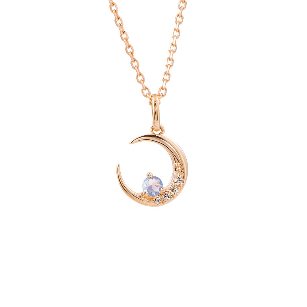 Crescent Moon Moonstone Necklace - Nina