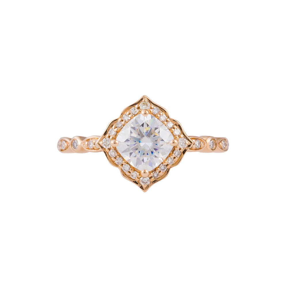 Cushion Cut Moissanite Engagement Ring - Elodie