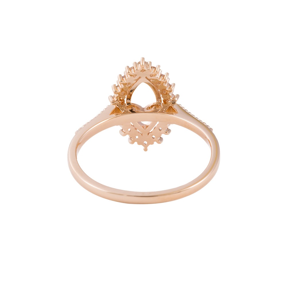 Marquise Cut Halo Moissanite Ring - Winifred - Image 2