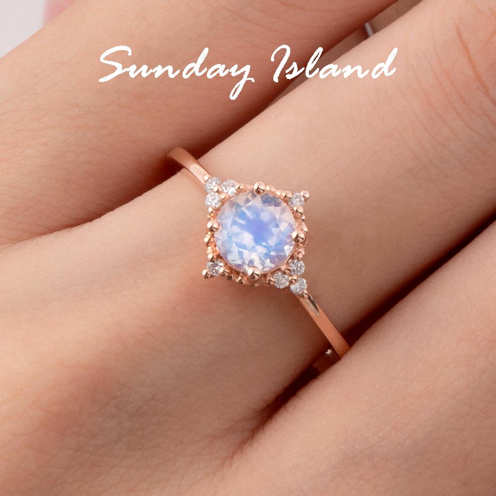 Round Cut Moonstone Engagement Ring – Jocelyn - Image 6