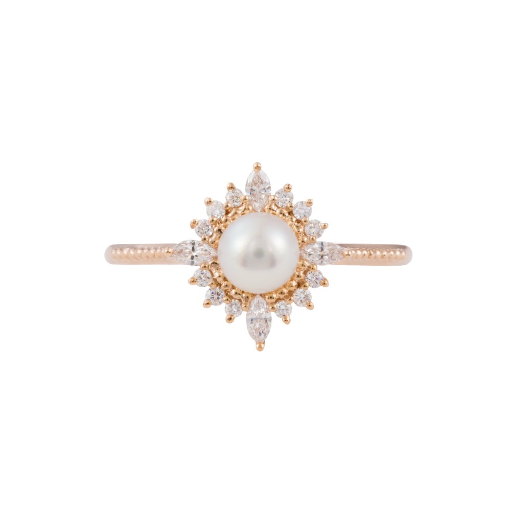 Art Deco Akoya Pearl Ring – Alaska
