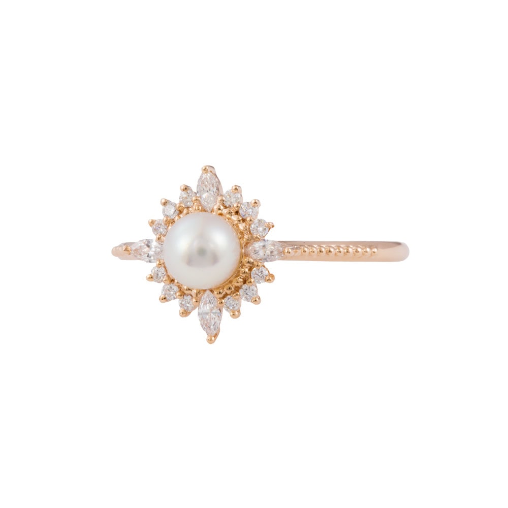 Art Deco Akoya Pearl Ring – Alaska - Image 2