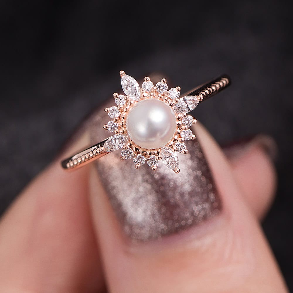 Art Deco Akoya Pearl Ring – Alaska - Image 5
