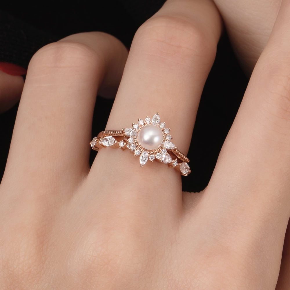 Art Deco Round Morganite Ring – Priscilla - Image 9