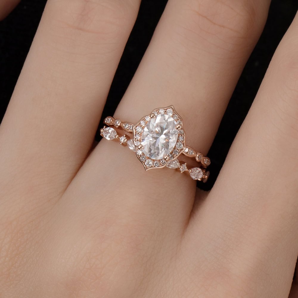 Oval Floral Vintage Morganite Ring - Bonnie - Image 7