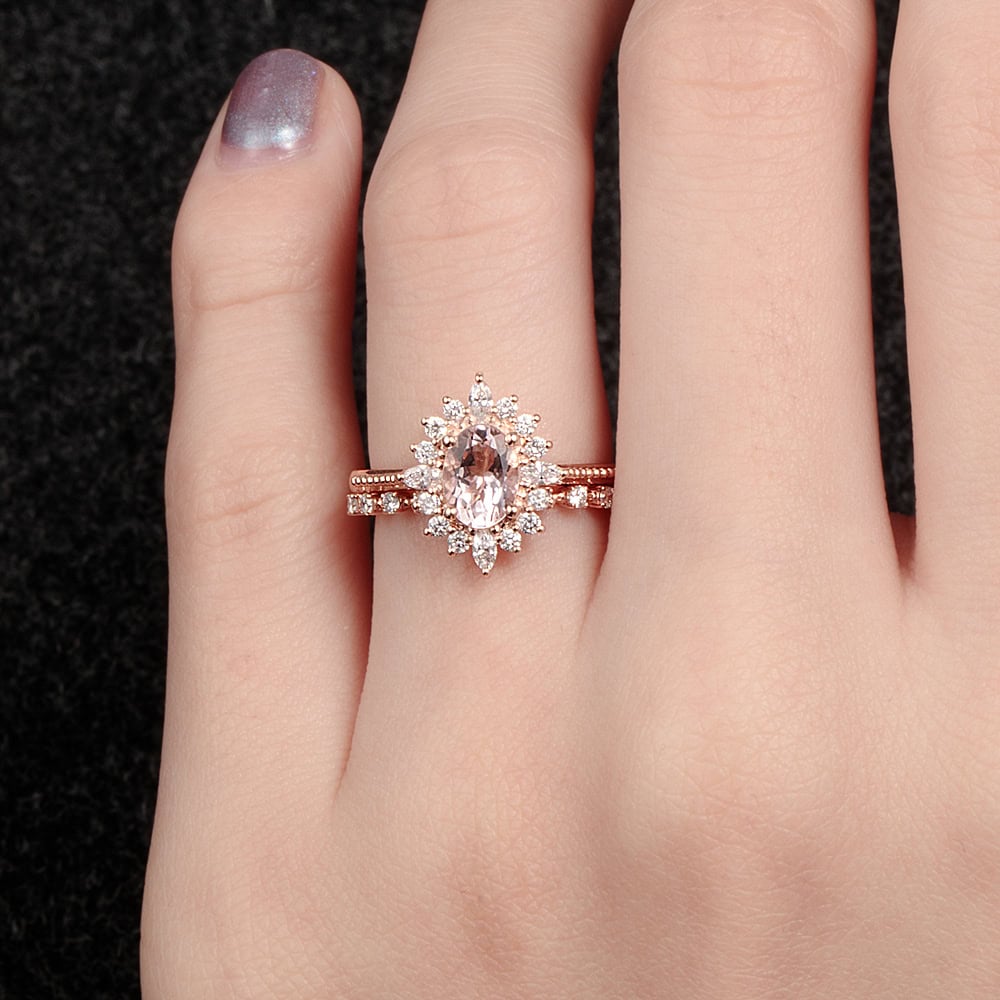 Art Deco Oval Moissanite Ring - Beatrice - Image 6