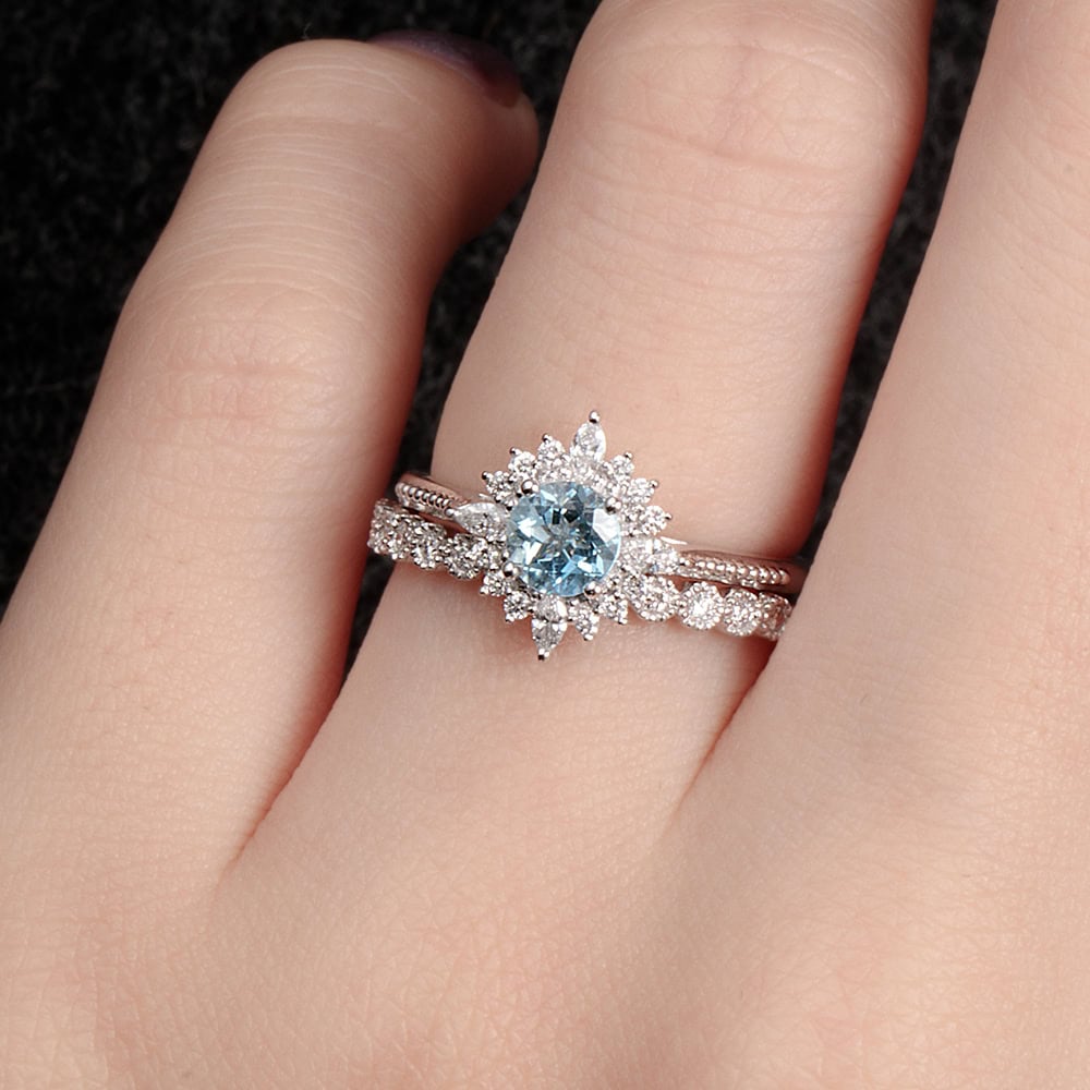 Art Deco Round Moissanite Ring – Miranda - Image 9