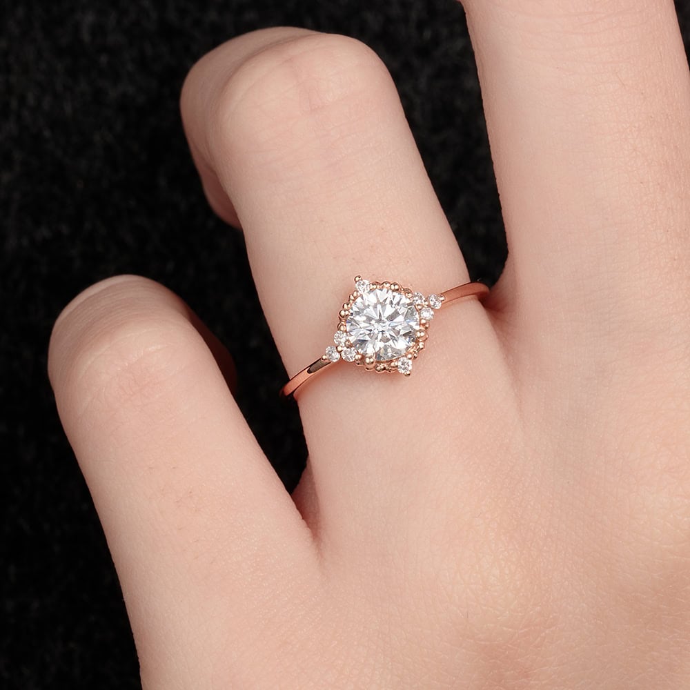 Round Moissanite Engagement Ring - Azra - Image 6