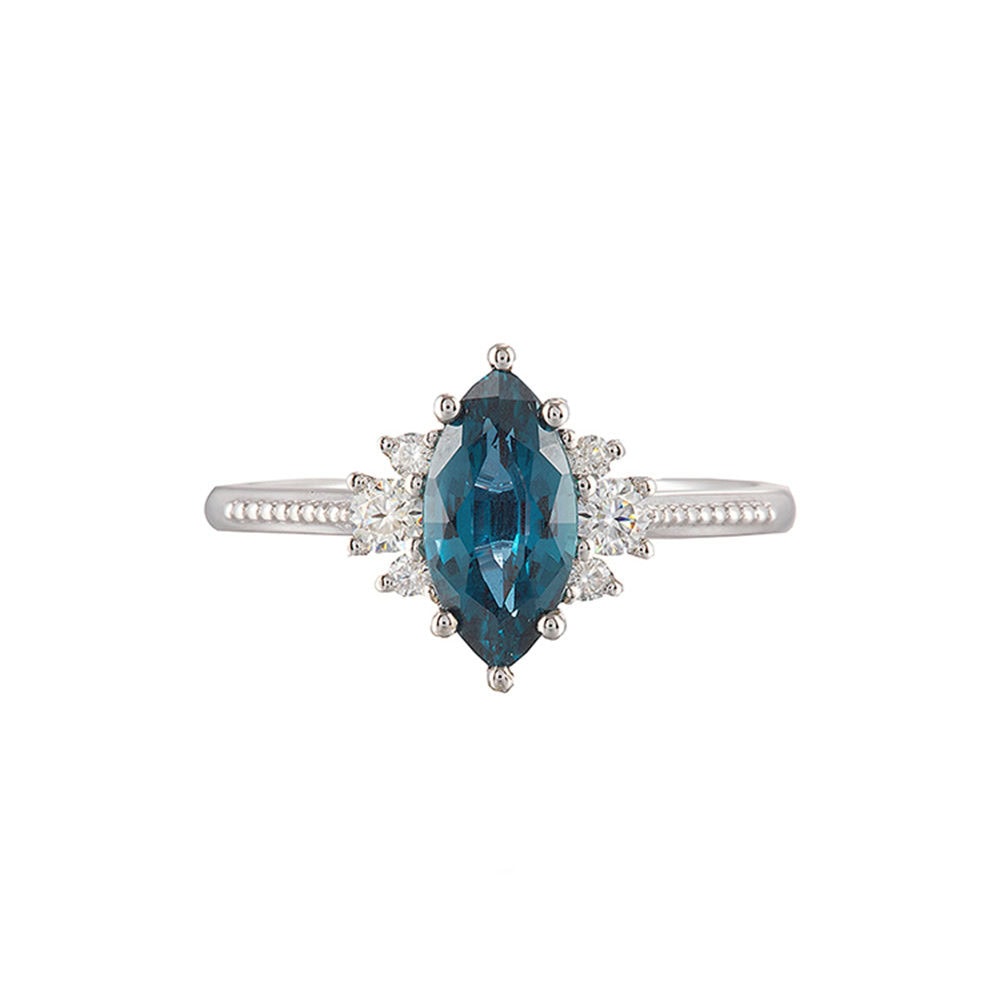 Marquise Cut Alexandrite Ring - Fern
