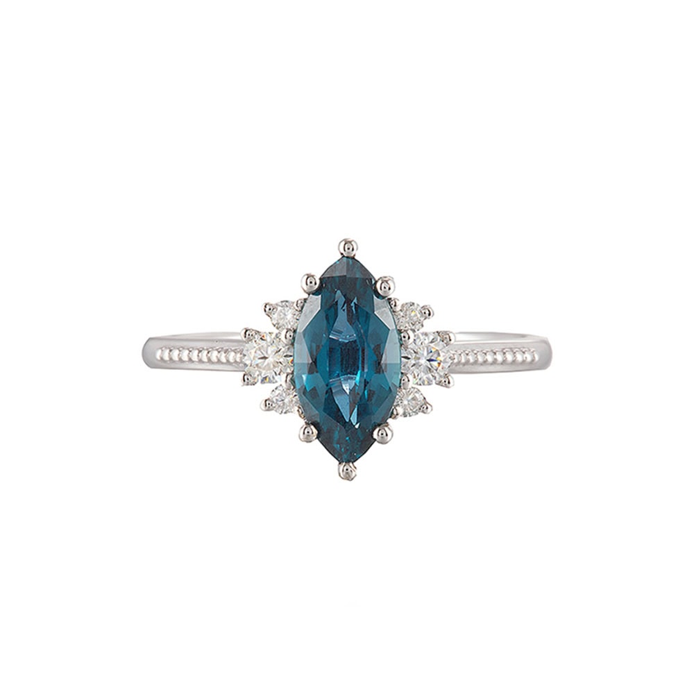Marquise Cut Alexandrite Ring - Fern