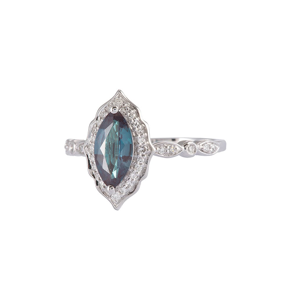 Vintage Marquise Cut Alexandrite Ring- River - Image 2