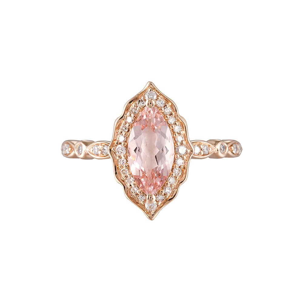 Vintage Marquise Cut Morganite Ring- Hope