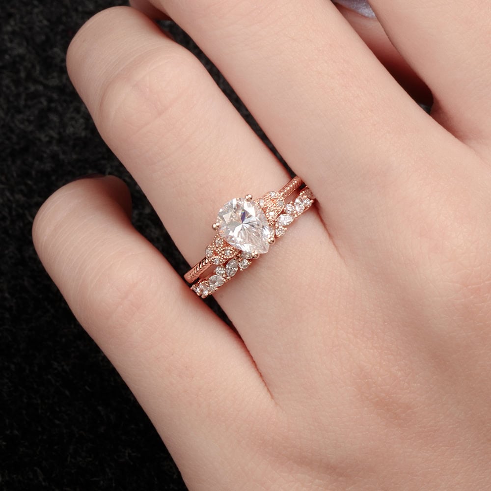 Nature Inspired Pear Cut Alexandrite Ring- Rowan - Image 7