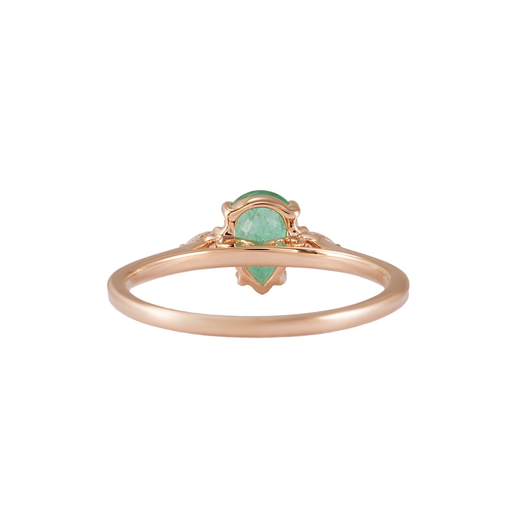 Pearcut Natural Emerald Dimoand Ring - Ash - Image 2