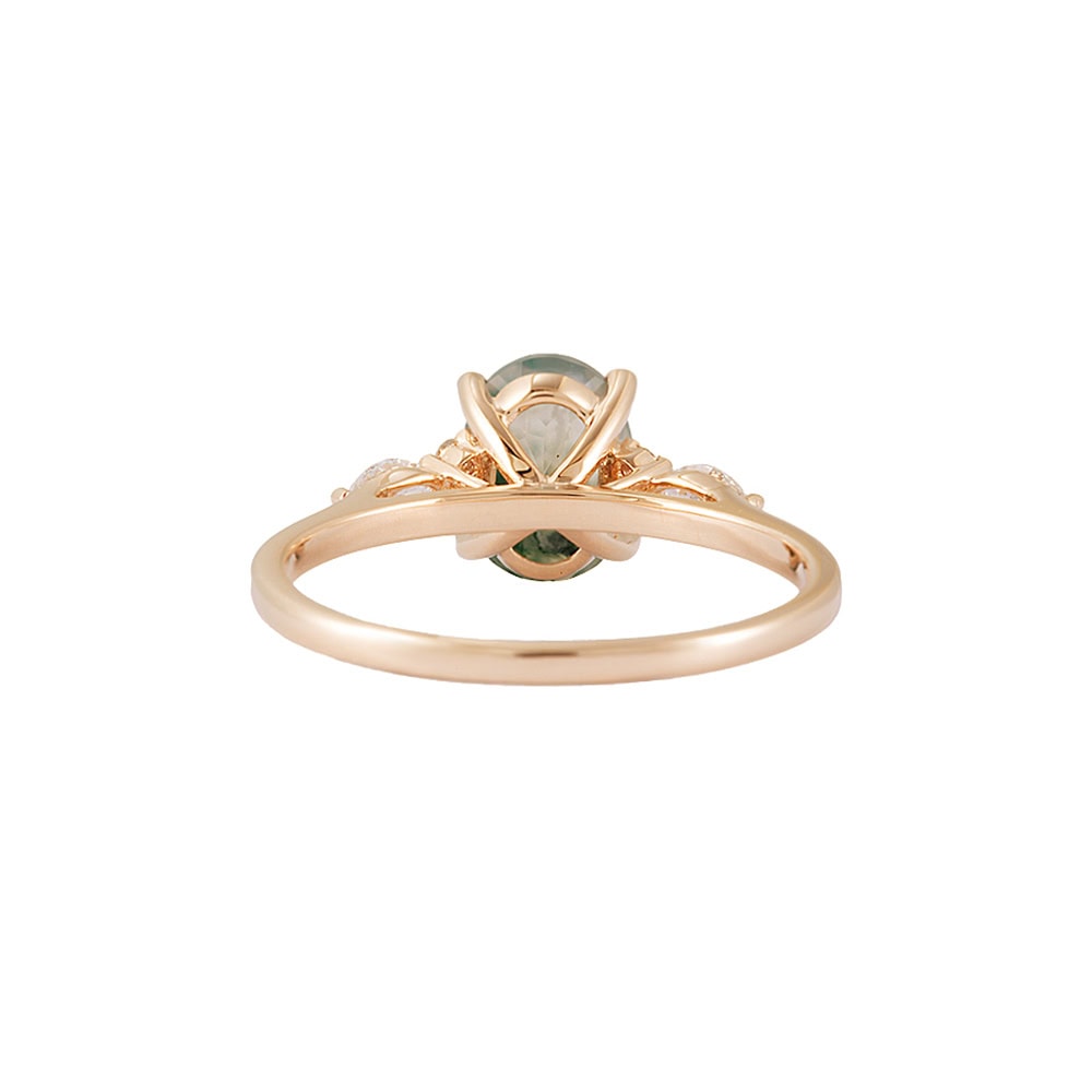 Oval Cut Blue Sapphire Diamond Ring - Navy - Image 6