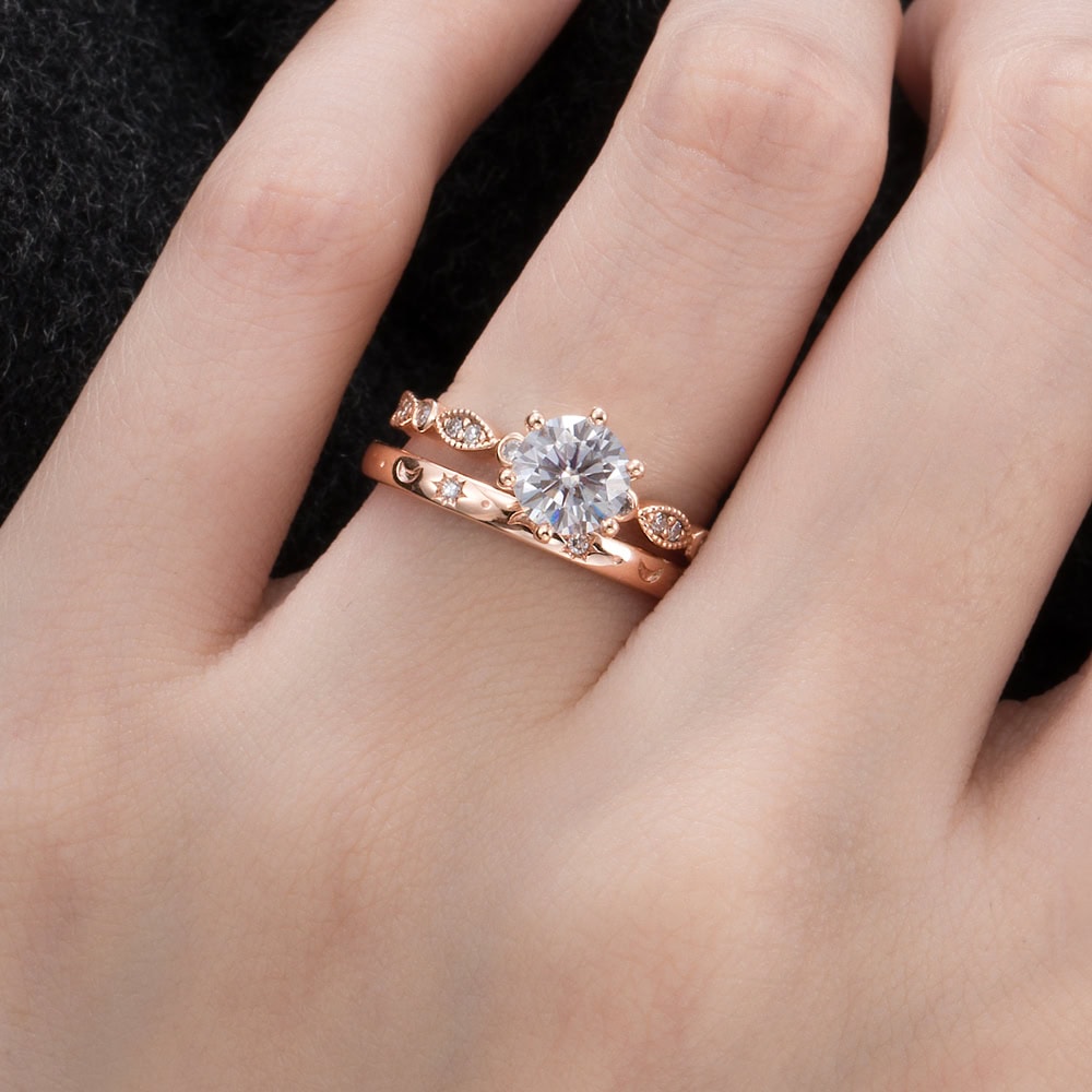 Vintage Round Moissanite Ring – Malia - Image 3