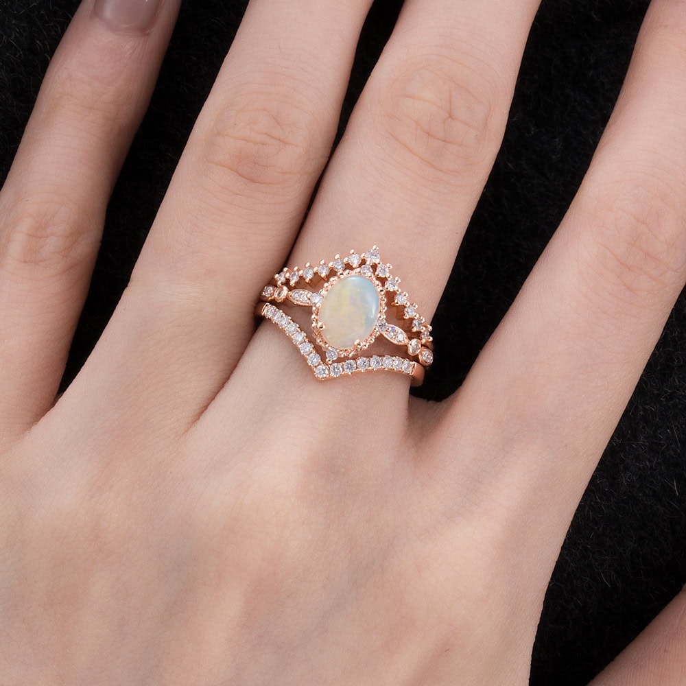 Oval Australian Opal Ring - Marielle - Image 9