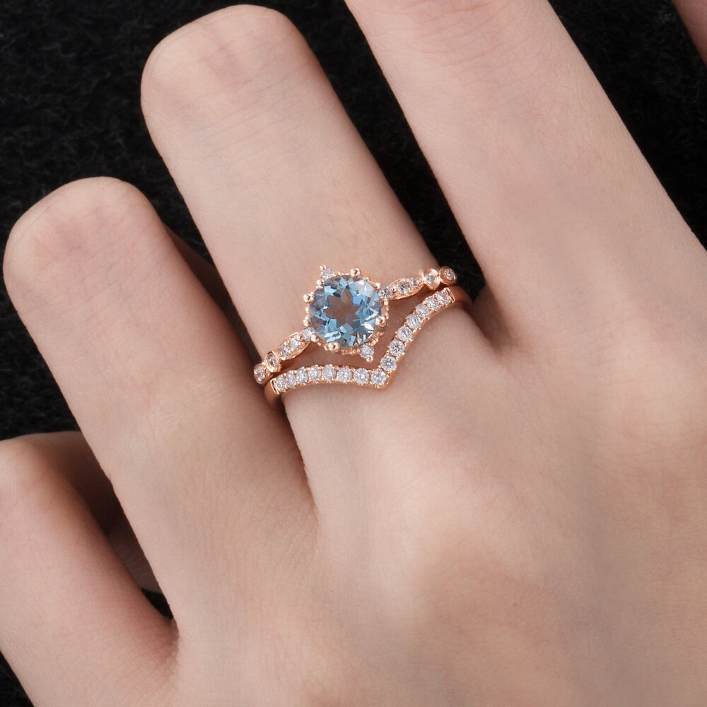 Vintage Aquamarine Engagement Ring - Helena - Image 6