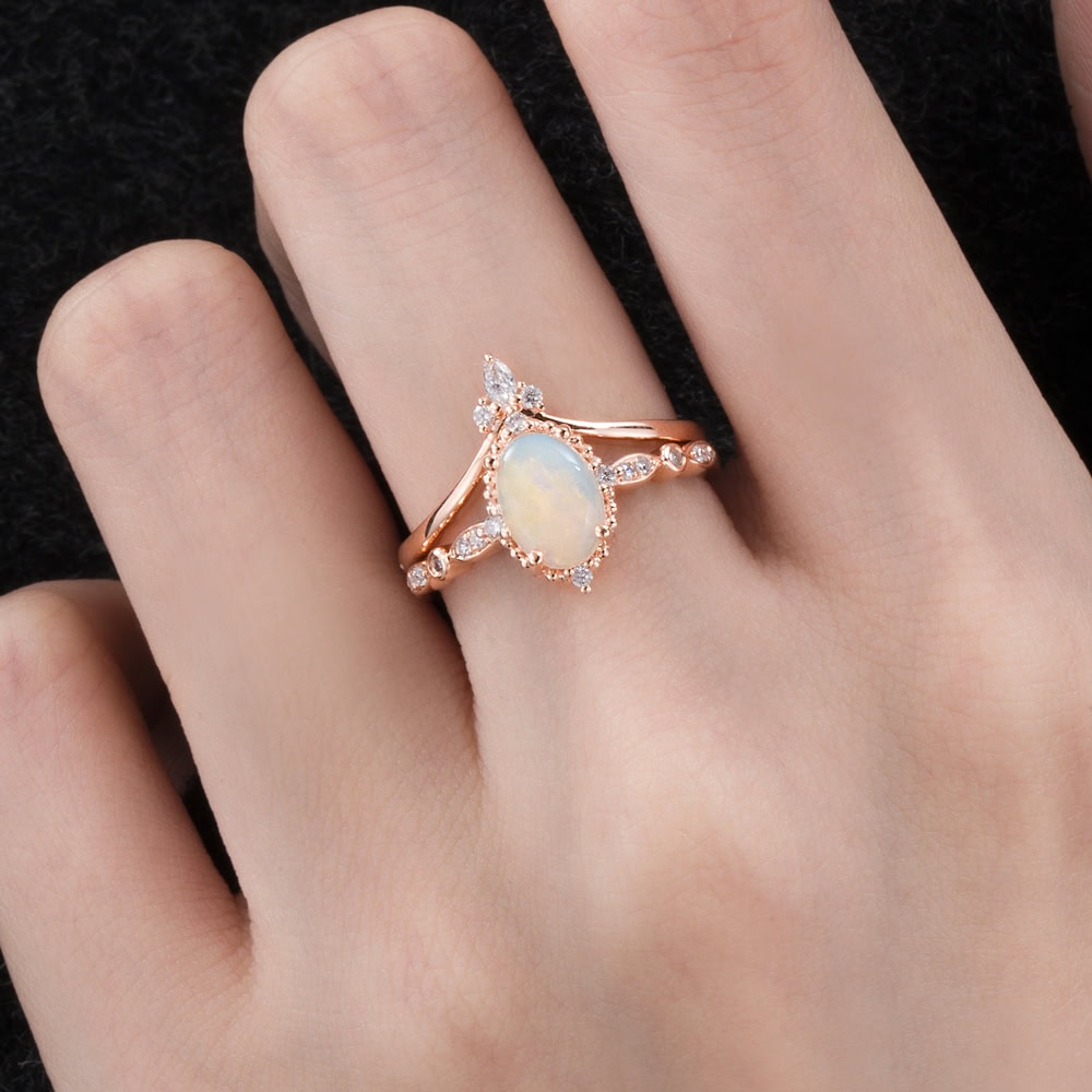 Oval Australian Opal Ring - Marielle - Image 5