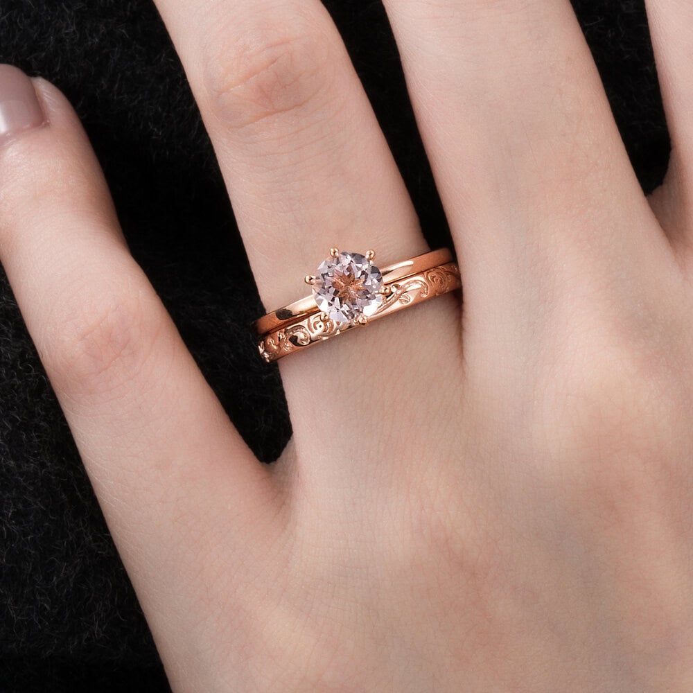 Solitaire Morganite Ring - Taylor - Image 6