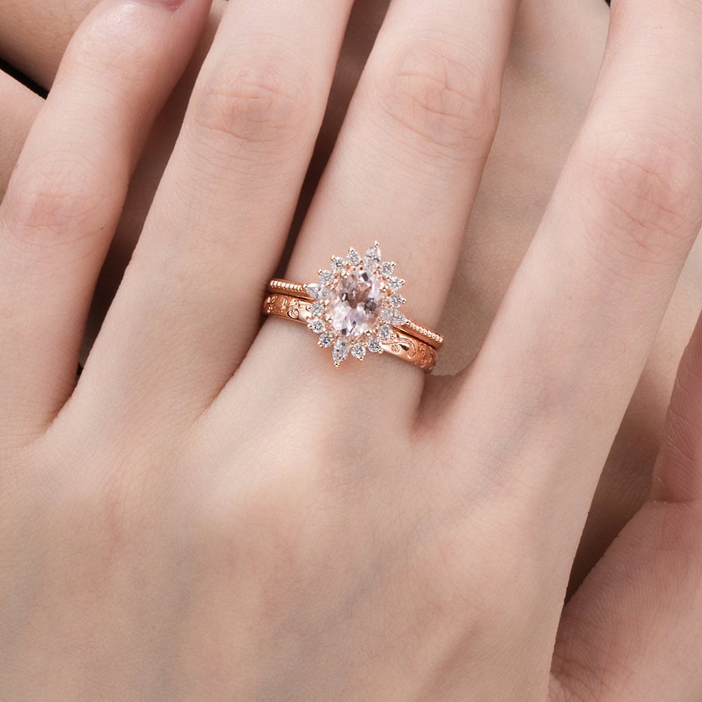 Art Deco Oval Moissanite Ring - Beatrice - Image 9