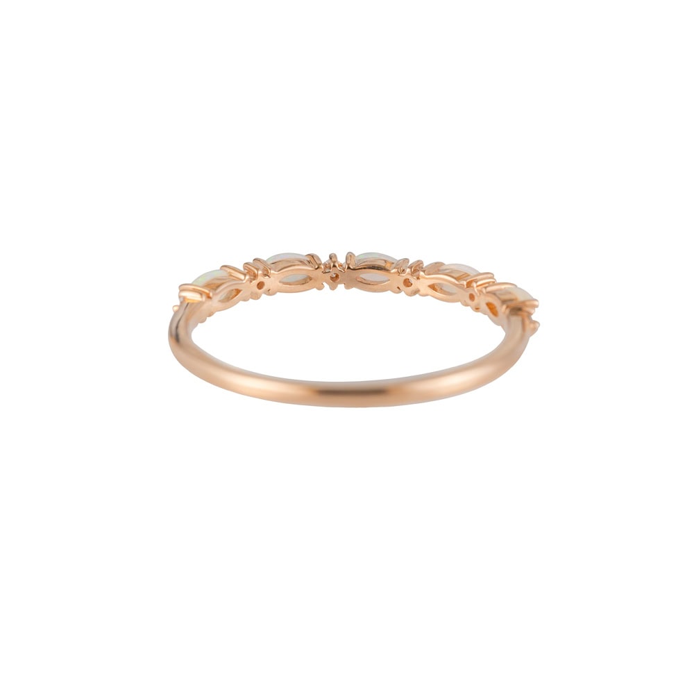 Marquise Opal Diamond Wedding Band - Mia - Image 2